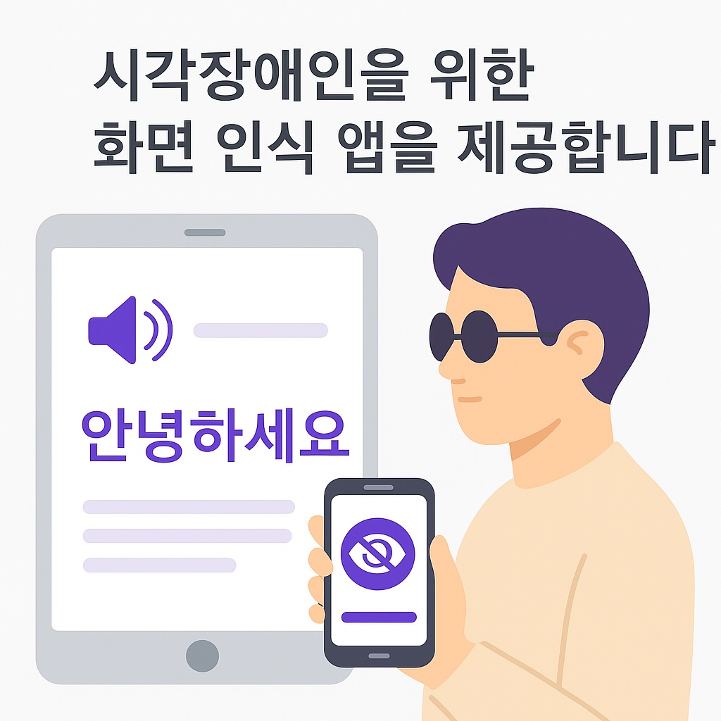 시각장애인 화면 인식 AI 앱 예시
